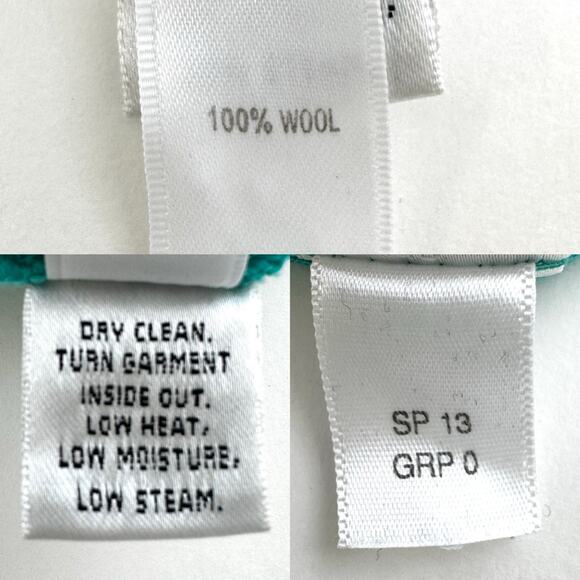 St. John Wool Knit Long Cardigan Sweater Poncho Long Sleeve Green Turquoise | 10 - Picture 12 of 12